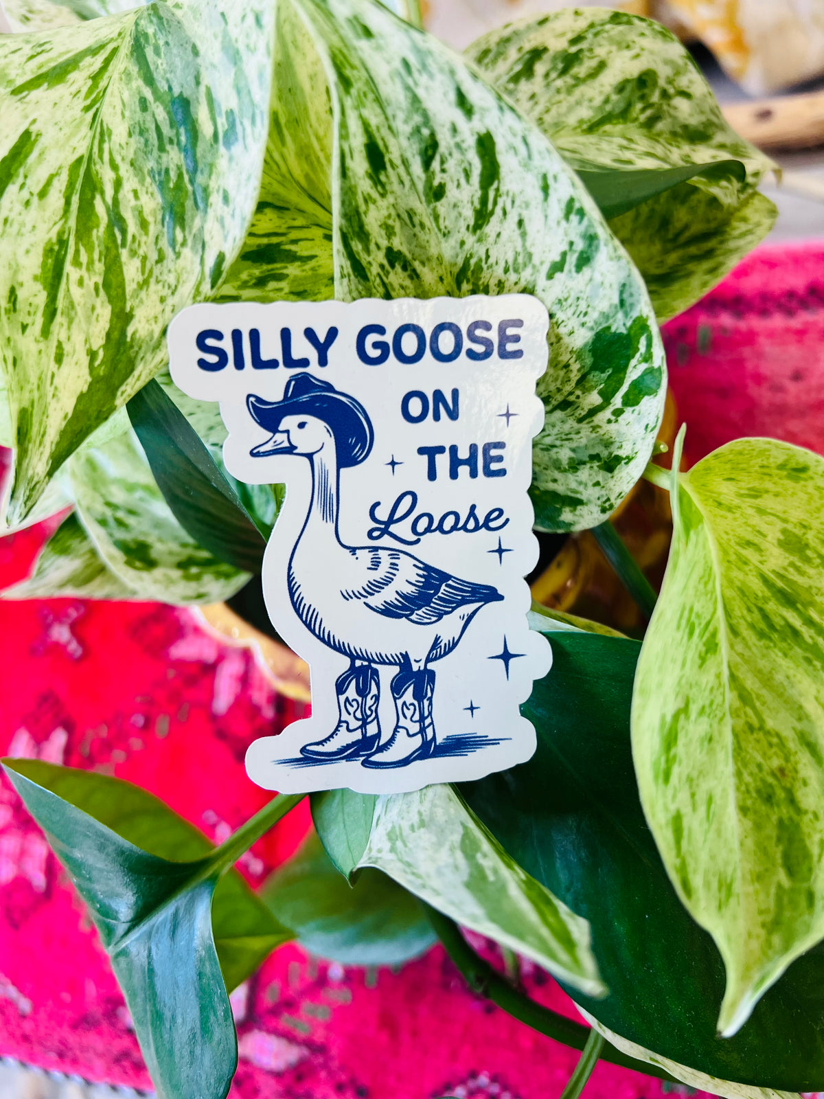 Cowboy Silly goose Sticker 3"