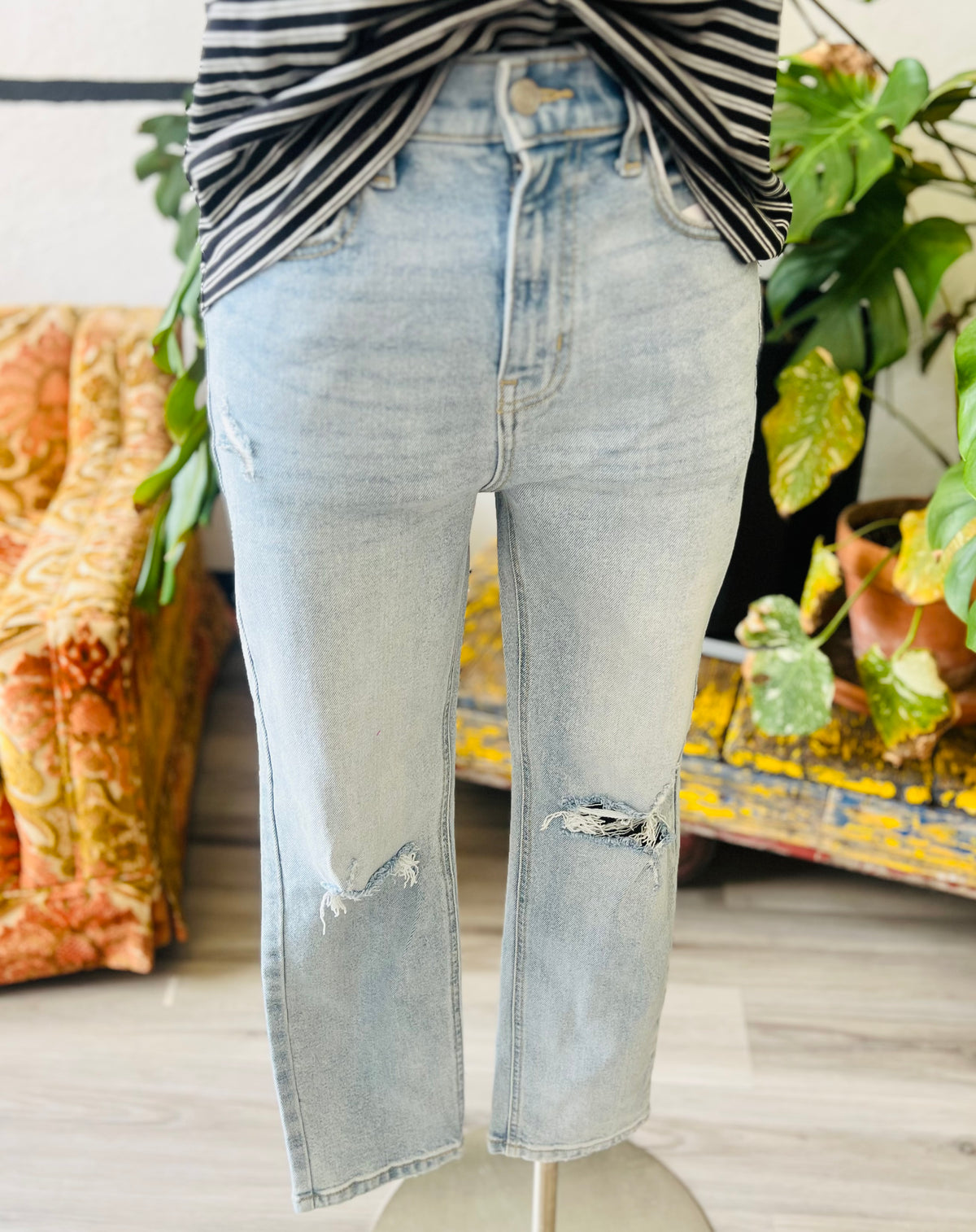 Distressed Light Wash Jeans