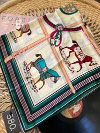 XL Horse Print Silk-Style Bandana