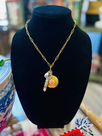 Round Locket & Key Necklace