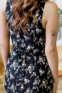 Gilly Black Floral Midi Dress