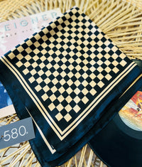 Mocha Checkered Bandana Scarf