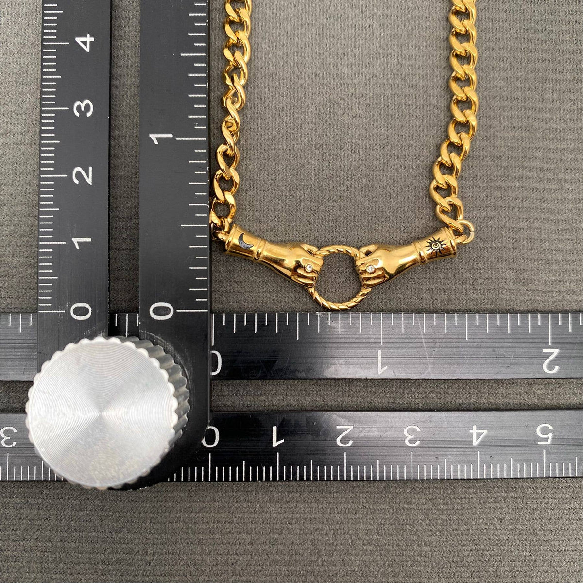 Hand of Friendship 18K GP Stainless Steel Necklace