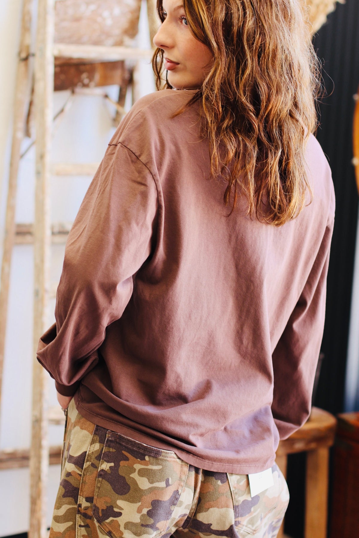 Basic Long Sleeve Top + Brown