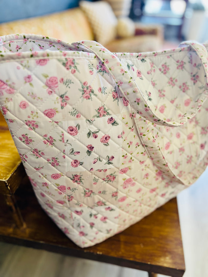 "Garden of Roses"  Quilted Tote Bag
