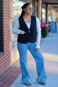 Printed Quilt Vest + Black & Leo