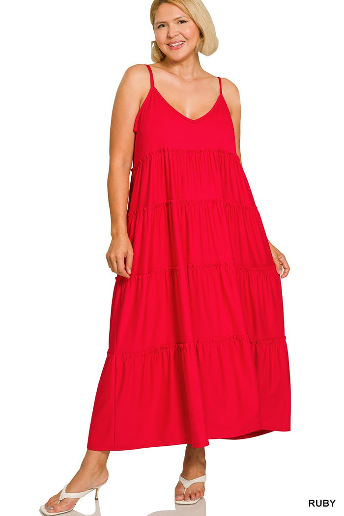 Curve + Natalie V-Neck Maxi Dress | Ruby