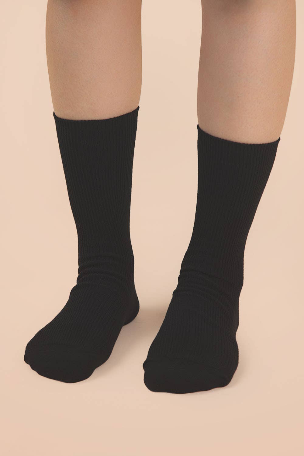 Ribbed mock socks: OLIVE