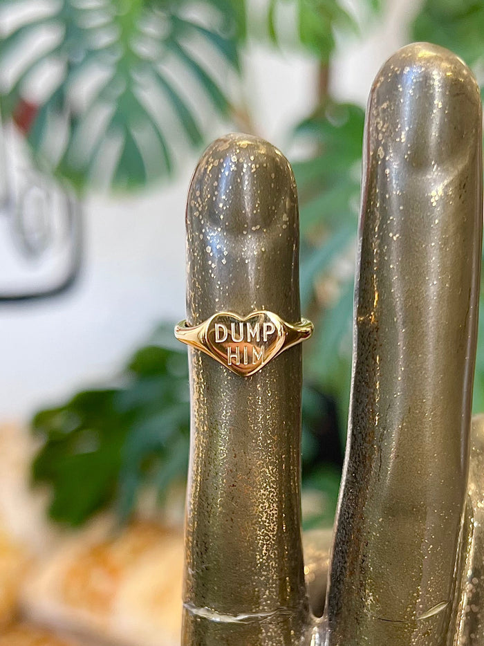 DUMP HIM 18K GP Heart Ring