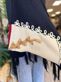 Vault Vintage | Black Fringe Poncho Large