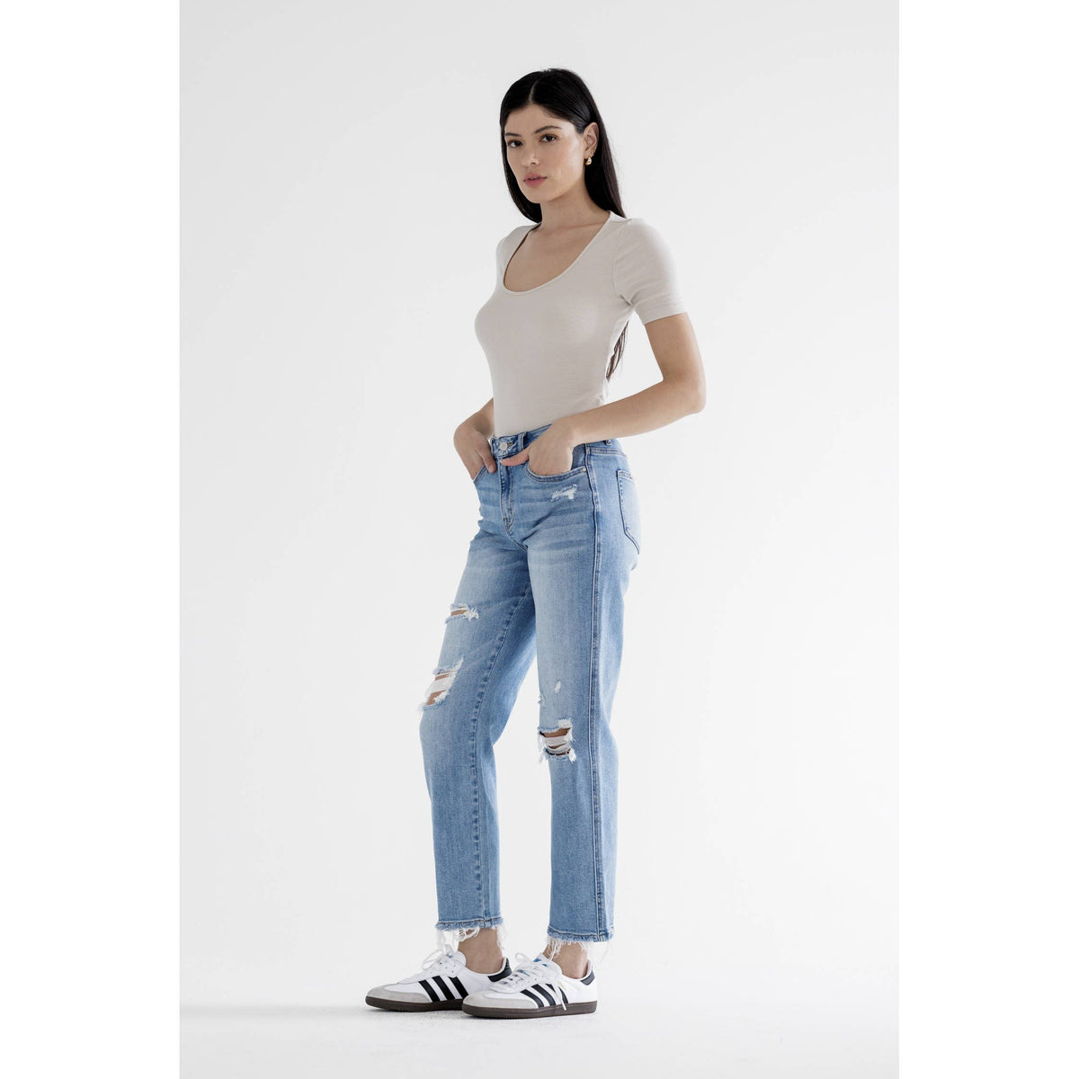 Carter High Rise Ripped Jeans