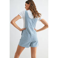 Gabby Striped Bib Short Overalls