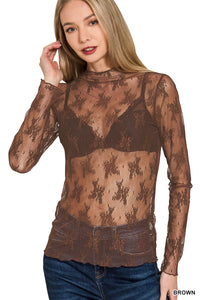 580 Lace Layering Top + Brown