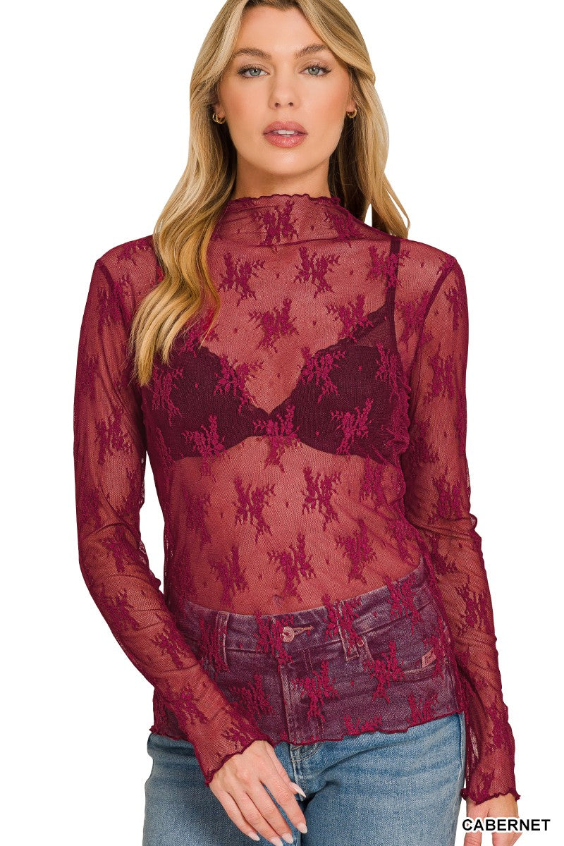 580 Lace Layer Top + Cabernet