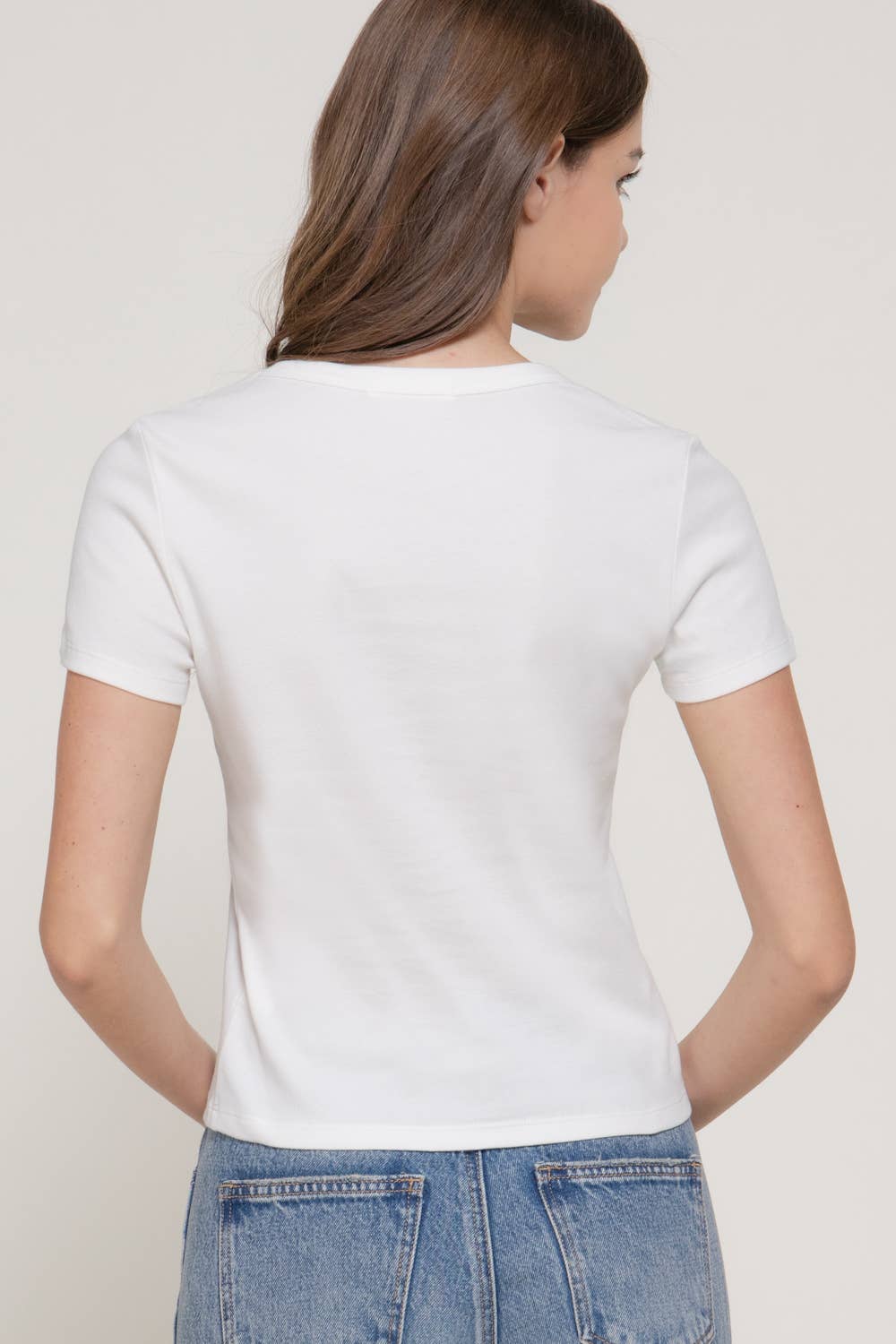 Ivory Crew Neck Coastal Tee