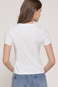 Ivory Crew Neck Coastal Tee
