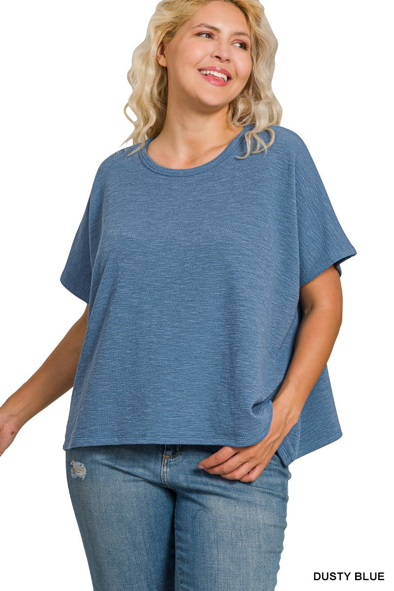 Curve + Penny Oversized Top Blue