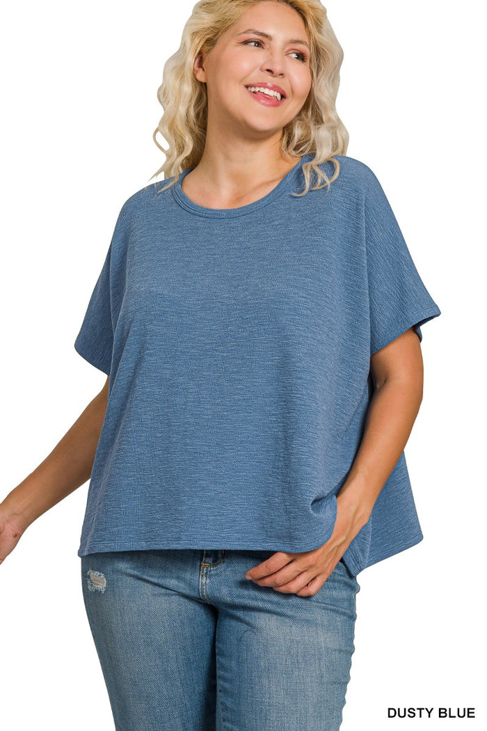 Curve + Penny Oversized Top Blue