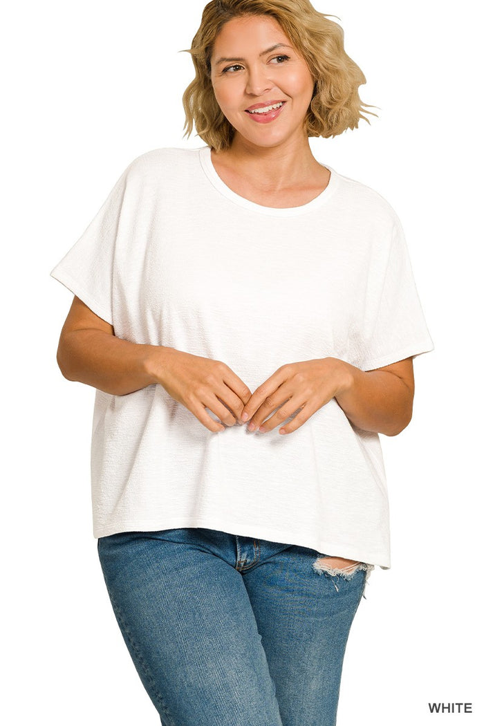 Curve + Penny Oversized Top White