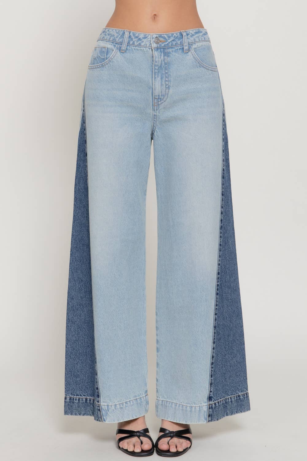Caroline Two Tone Wide Leg Jeans