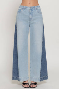 Caroline Two Tone Wide Leg Jeans