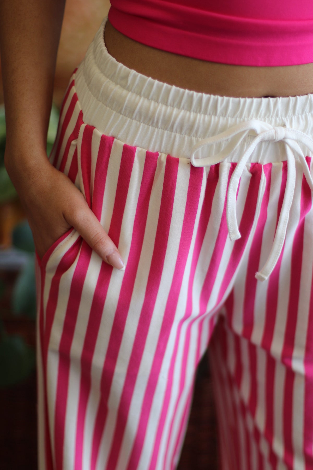 Stella Stripe Pants + Hot Pink