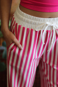 Stella Stripe Pants + Hot Pink
