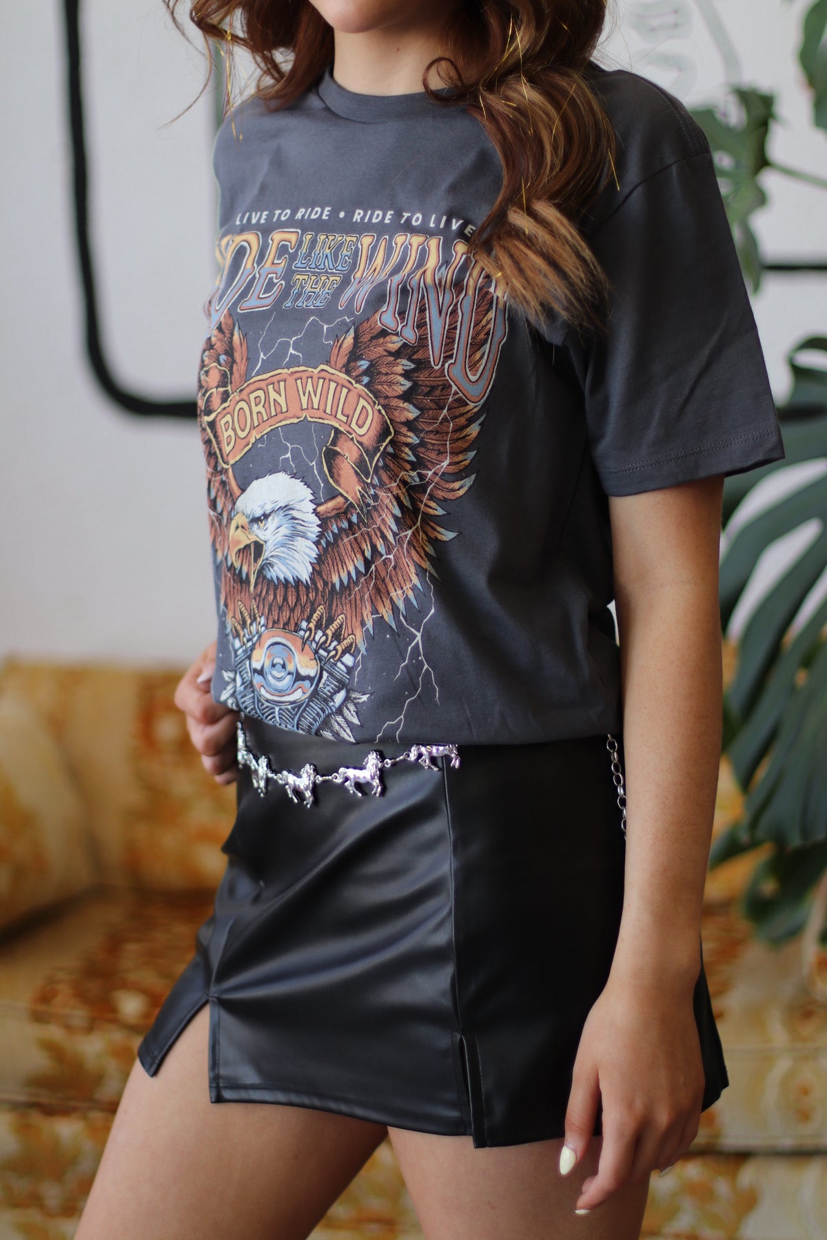 Ride Like The Wind Dark Gray Graphic Tee