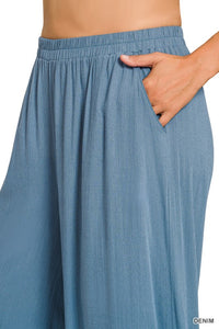 Curve + Cyndi Woven Pants in Blue