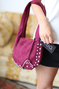 Suede Stud Shoulder Bag + 2 Colors