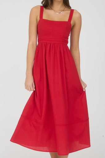 Love Is In The Air Red Midi Dress