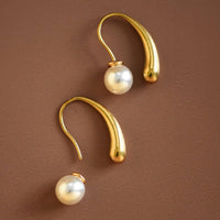18K Gold Plated Waterproof Pearl Drop Earrings