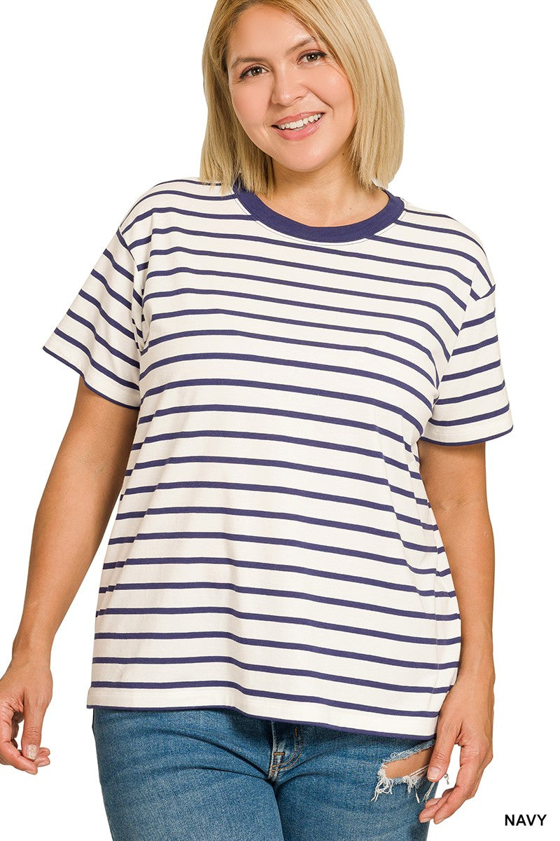 Curve + Macy Stripe Tees | Navy