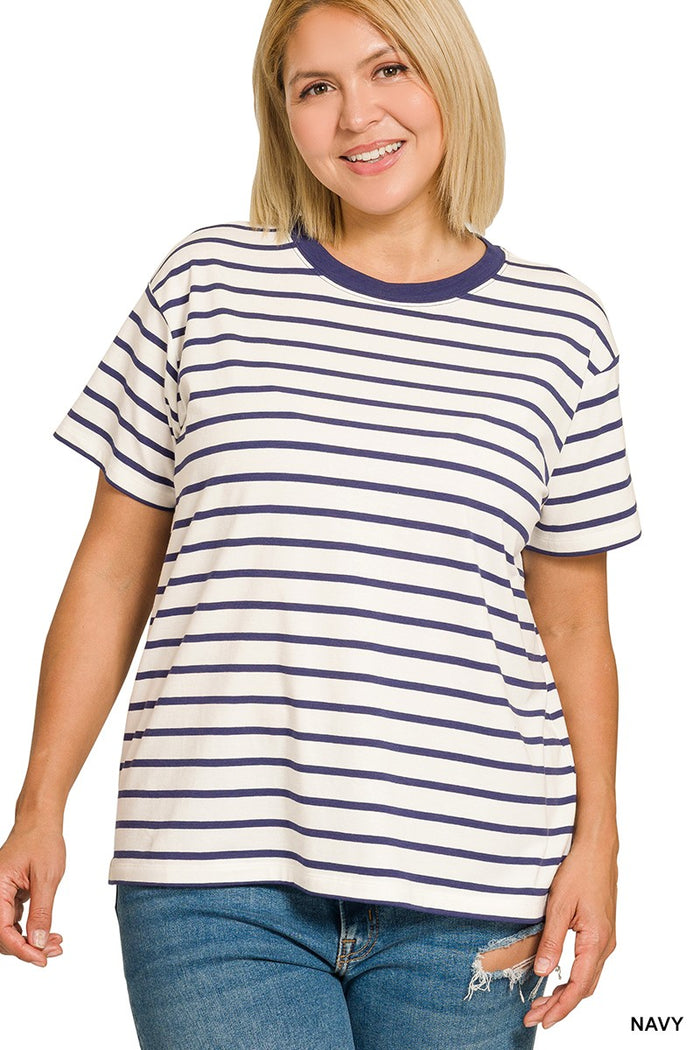 Curve + Macy Stripe Tees | Navy