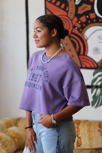 Brooklyn Purple Short Sleeve Sweatshirt