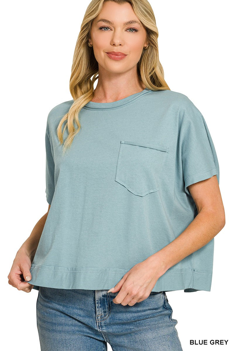 Dolly Oversized Boxy Top + Blue/Grey