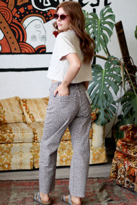 On The Prowl Leopard Barrel Leg Jeans