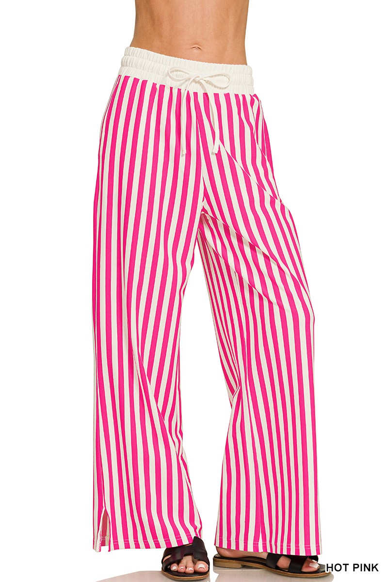 Stella Stripe Pants + Hot Pink