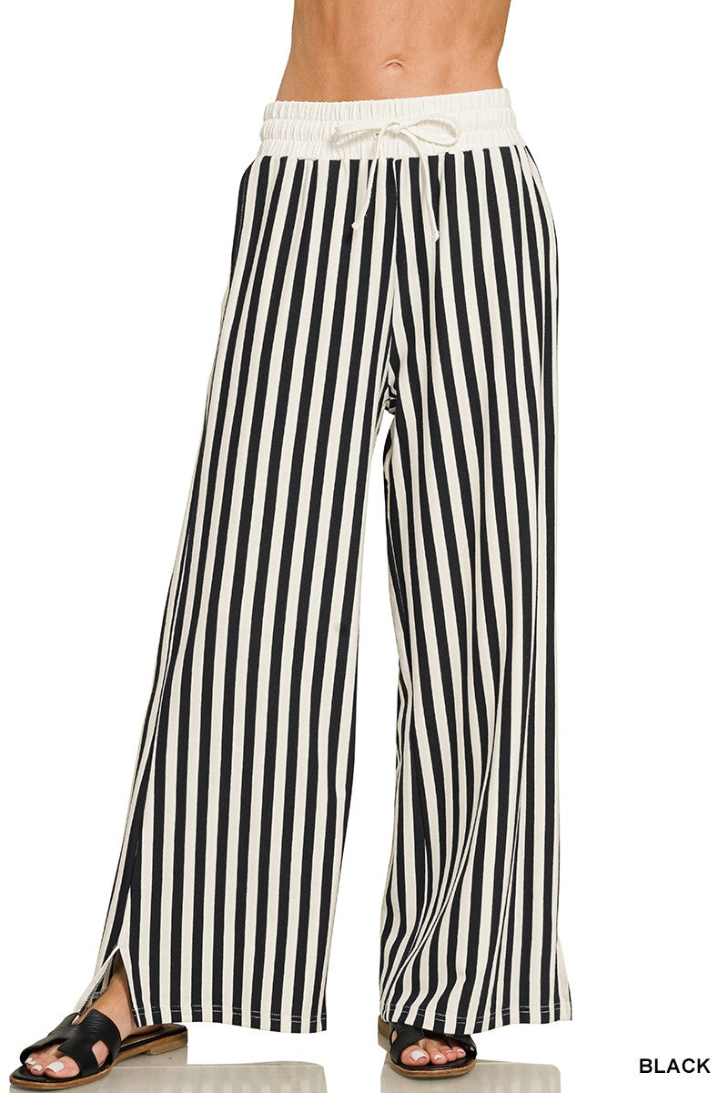 Stella Stripe Pants + Black