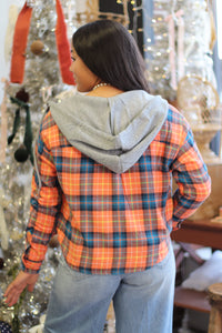 Cropped Plaid Hoodie + Orange | BF '25