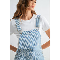 Gabby Striped Bib Short Overalls