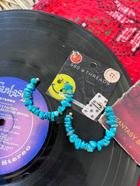 Chunky Turquoise Beaded Hoop Earrings
