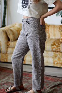 On The Prowl Leopard Barrel Leg Jeans