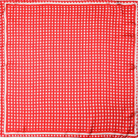 Pinkish Red Gingham Silk-Finish Square Scarf