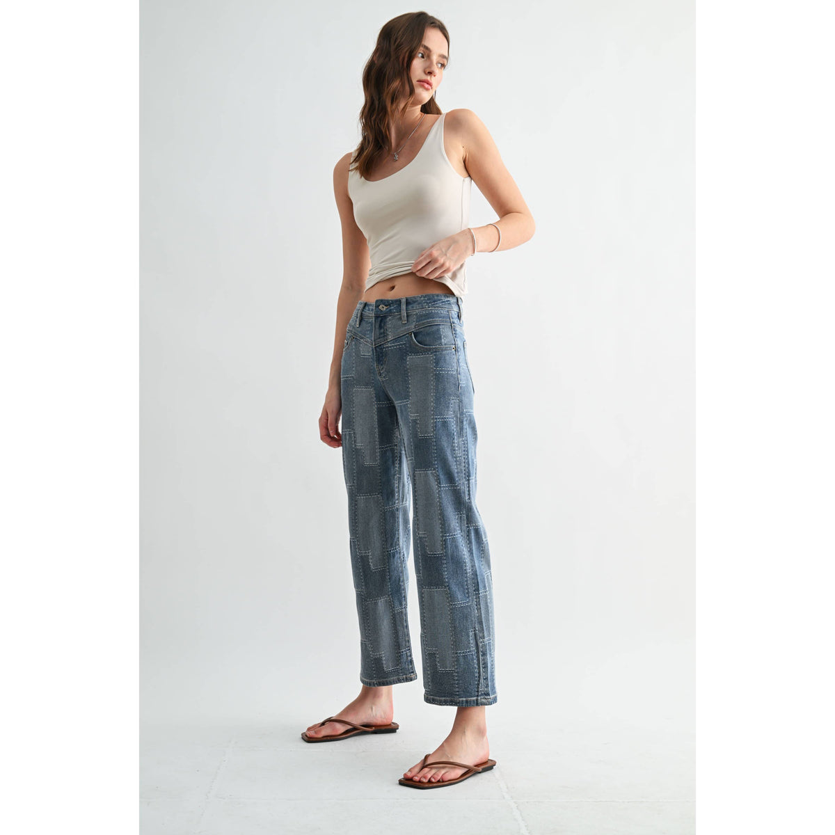 Fleetwood Patchwork Cropped Jeans