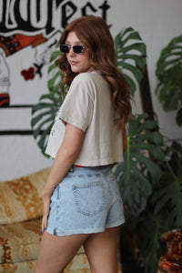 Vicki Rolled Light Wash Shorts