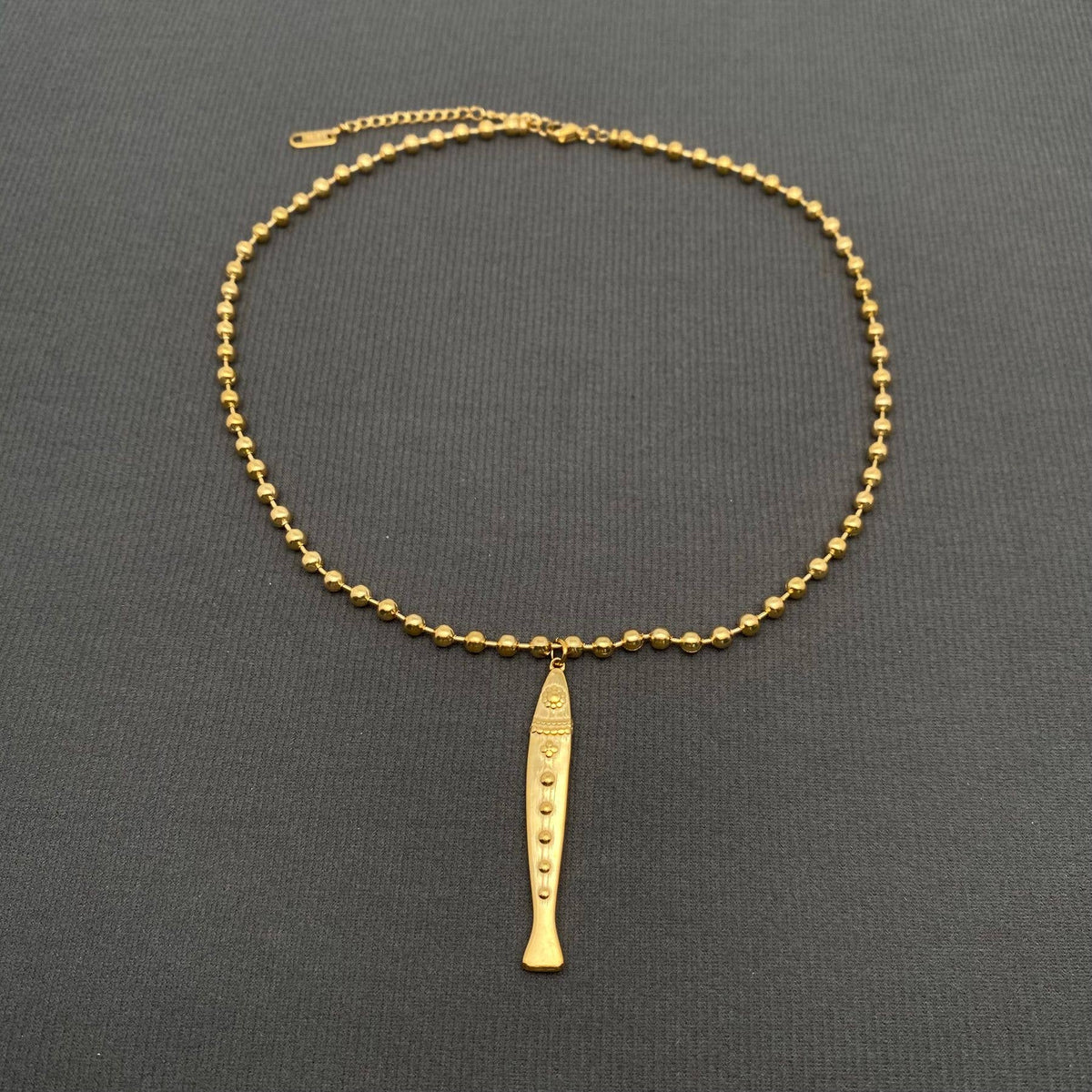 Fish Charm 18K Gold Plated Stainless Steel Necklace
