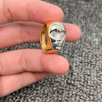 18K Gold Plated Two Tone Face Ring