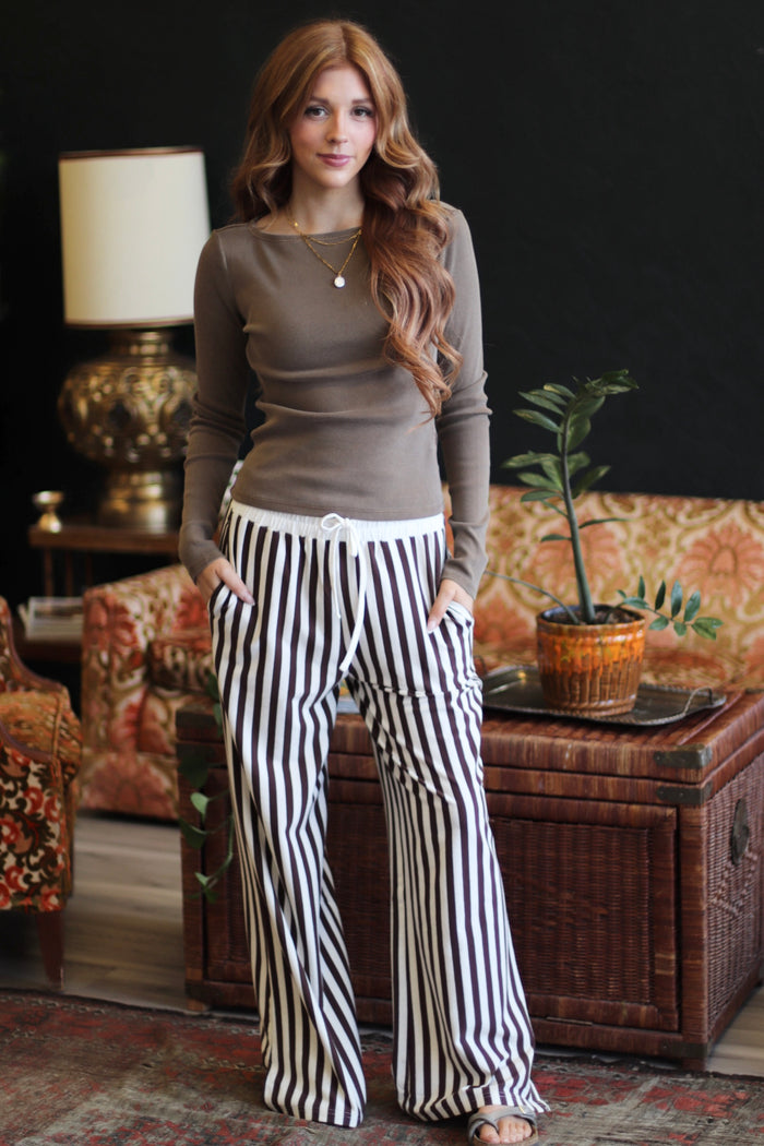 Stella Stripe Pants + Chocolate