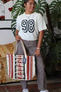 Mellie Short Sleeve 98 Sweater Top + White